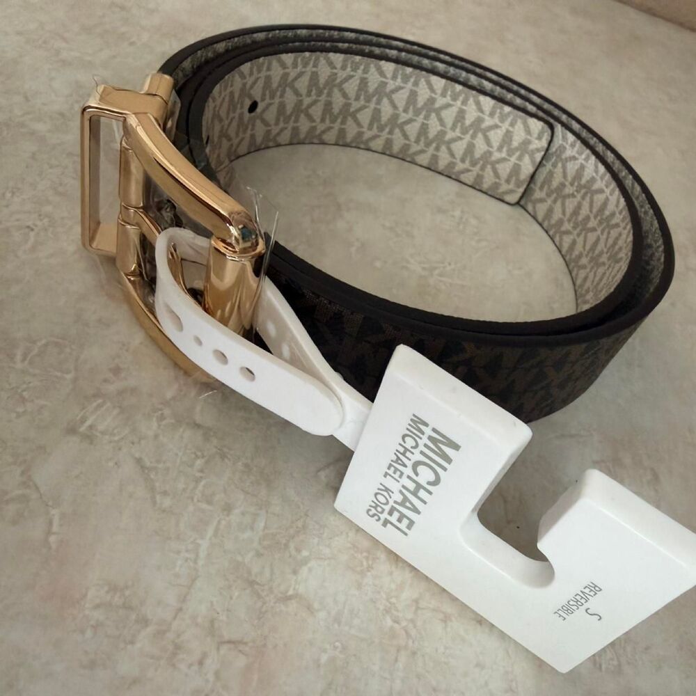 Michael Kors Women's Reversible Brown and Black Belt Size Small